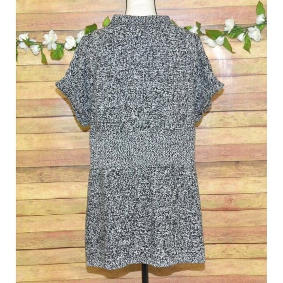 Kenneth Cole Reaction Gray Heathered Ladies XL Short Sleeve Cardigan Chunky Knit - Picture 8 of 12